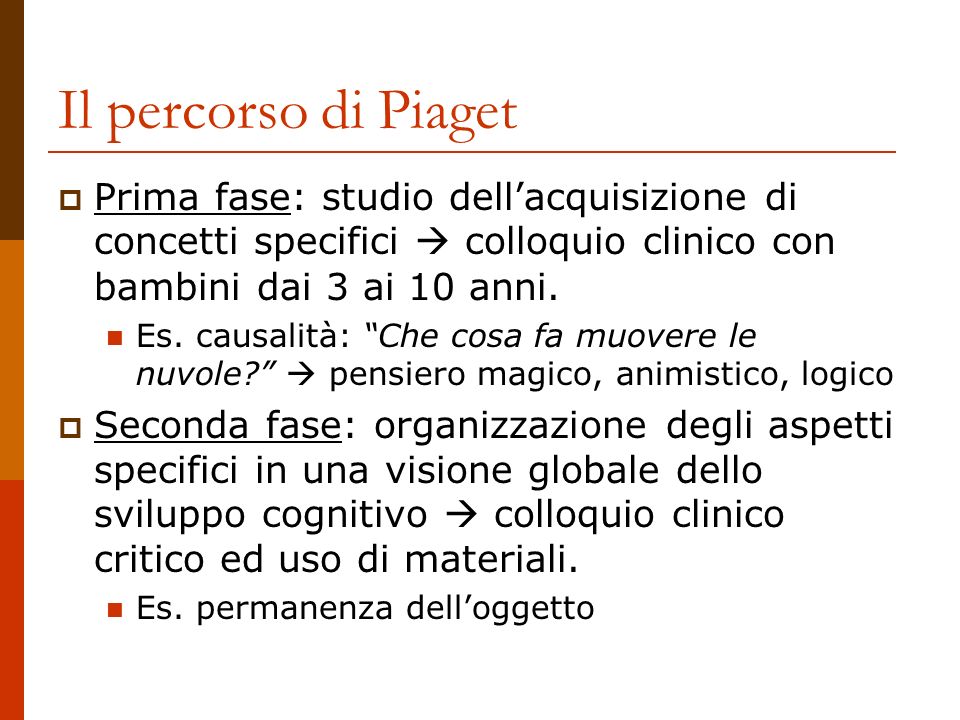 Lo sviluppo cognitivo secondo Jean Piaget ppt scaricare